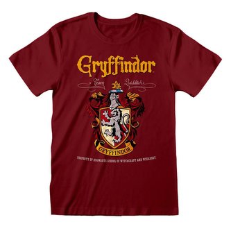 Pánské tričko Harry Potter: Gryffindor - Nebelvír znak (2XL) vínová bavlna