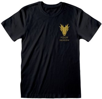 Pánské tričko House Of The Dragon|Rod draka: Emblem (L) černá bavlna