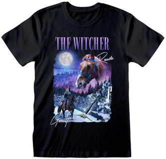 Pánské tričko Netflix|The Witcher|Zaklínač: Roach Homage (XL) černá bavlna