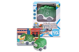 Mini auto z puzzlami śmieciarka Edu&Fun;