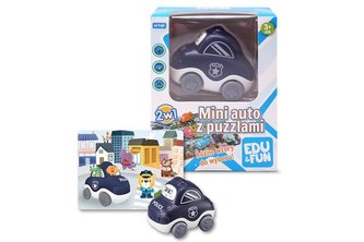 Mini auto z puzzlami policja Edu&Fun;