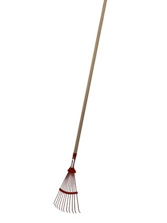Hrábě švédské úzké Rosteto kovové kulaté trny s násadou 160 cm - oranžová
