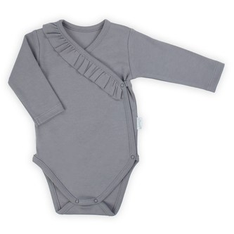 Kojenecké bavlněné body s bočním zapínáním Nicol Sara šedá - velikost 56 (0-3m)