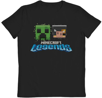 Dětské tričko Minecraft: Legends Creeper Vs Piglin (6-7 let) černá bavlna