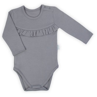 Kojenecké body s dlouhým rukávem Nicol Sara šedá - velikost 86 (12-18m)