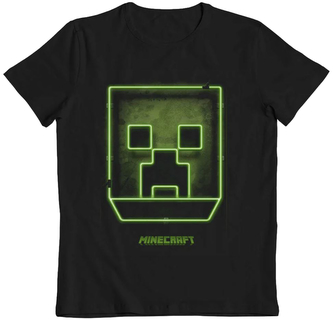Svítící dětské tričko Minecraft: Creeper Block Glow In The Dark (11-12 let) černá bavlna