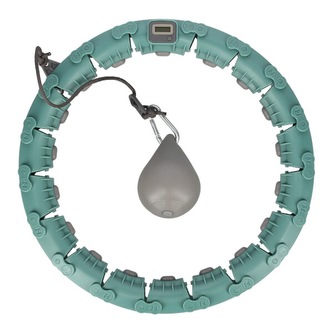 FH03 ZELENÁ MASÁŽNÍ HULA HOOP OBRUČ SE ZÁVAŽÍM A POČÍTADLEM