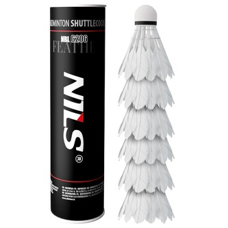 NBL6206 BADMINTONOVÉ MÍČKY Z PEŘÍ 6 KS NILS