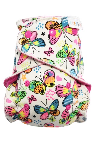 Kalhotková plenka (M) - Motýlci PAT, růžový velur