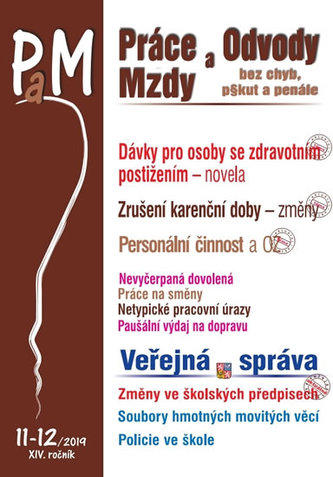Práce a mzdy 11-12/2019 Dávky pro osoby zdravotně postižené - novela