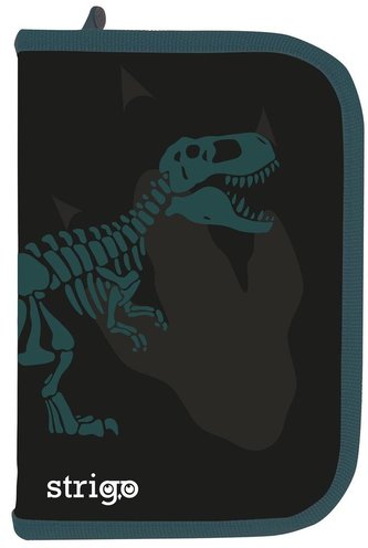 Piórnik szkolny z dwiema klapami Dinozaur STRIGO