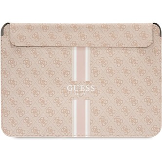 Guess PU 4G Printed Stripes Computer Sleeve 16" růžový