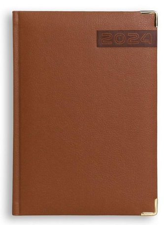 Terminarz 2024 A5 dzienny Lux - brązowy