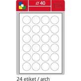 Kulaté etikety S&K Label-bílé,průměr 40mm,2400 ks