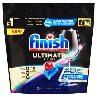 Finish Powerball Ultimate All in 1 kapsle do myčky nádobí 15 ks