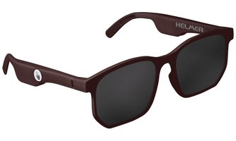 HELMER chytré brýle SG 12/ polarizační/ dotykové/ UV 400/ Bluetooth/ repro/ sluchátka/ mikrofon/ hnědé
