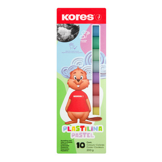 Modelovací hmota Kores, 10 pastelových barev, 200g