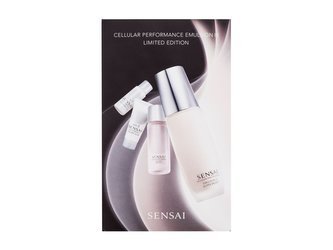 Sensai Cellular Performance pleťová emulze Cellular Performance Emulsion III Super Moist 100 ml + čisticí olej Silky Purifying Cleansing Oil 8 ml + čisticí mýdlo Silky Purifying Creamy Soap 8 ml + pleťová voda a sprej Cellular Perfomance Lotion II Moist 2