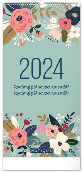 Plánovací kalendář Květy 2024 - nástěnný kalendář
