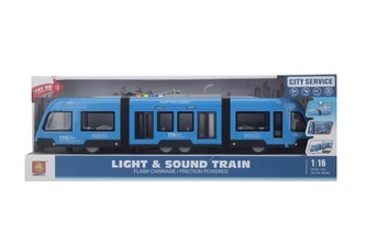 Tramvaj na setrvačník 1:16 modrá