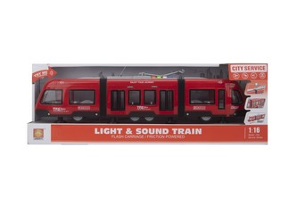 Tramvaj na setrvačník 1:16 červená