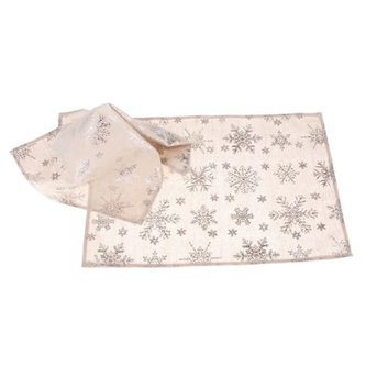 Prostírání stříbrné vánoční motiv- sada 2 ks