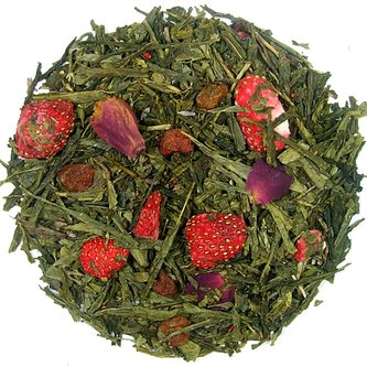 Jahody v šampaňském - zelený aromatizovaný čaj, balení 1 kg