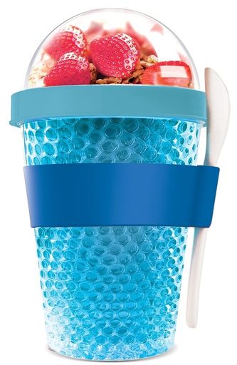 ASOBU multifunkční chladící svačinový kelímek CY2GO modrý 386ml