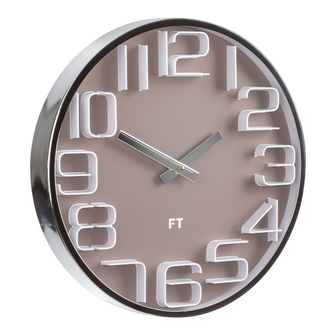 Designové nástěnné hodiny Future Time FT7010BR Numbers caffé latte 30cm