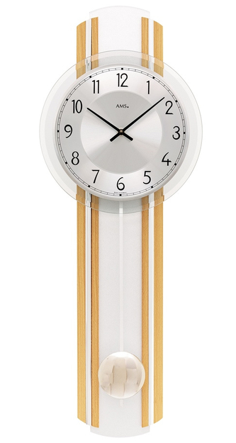 Kyvadlové nástěnné hodiny 7473 AMS řízené rádiovým signálem 64cm