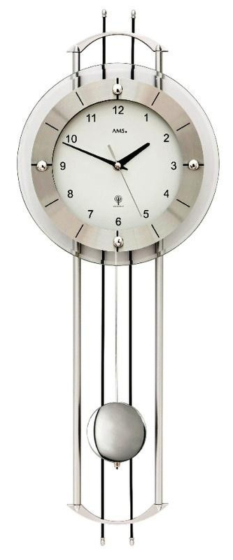 Luxusní kyvadlové nástěnné hodiny 5248 AMS řízené rádiovým signálem 68cm