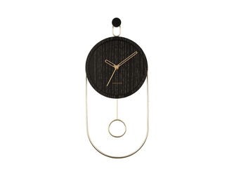 Designové kyvadlové nástěnné hodiny 5892BK Karlsson 46cm