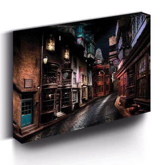 Harry Potter Obraz LED svítící 30x40 cm - Příčná ulice