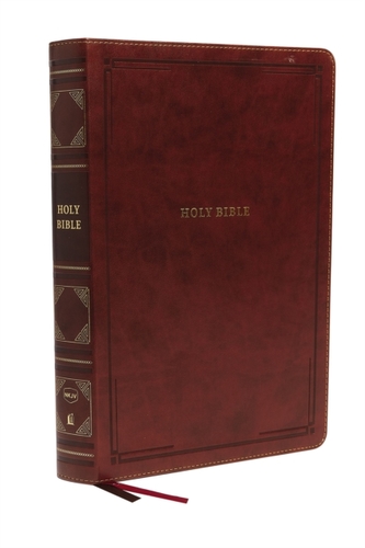 NKJV, Reference Bible, Super Giant Print, Leathersoft, Brown, Red Letter, Comfort Print