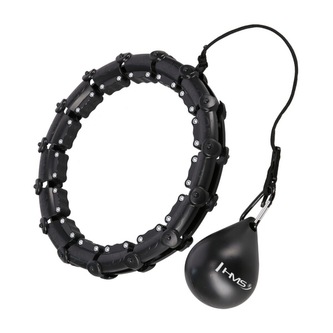 SET HHW02 + BR163 ČERNÁ MASÁŽNÍ HULA HOOP OBRUČ SE ZÁVAŽÍM HMS