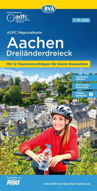ADFC-Regionalkarte Aachen Dreiländereck, 1:75.000, reiß- und wetterfest, mit kostenlosem GPS-Download der Touren via BVA-website