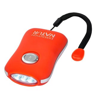 Latarka kieszonkowa na dynamo czerwona