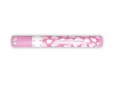 Vystřelovací konfety - bílá srdce - 40 cm