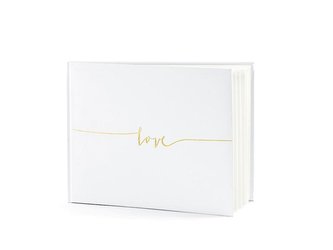 Svatební kniha hostů zlaté Love - bílá 22 stránek