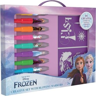 Ledové království - Kreatywny zestaw z pisakami do dmuchania