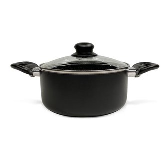 KASTROL SE SKLENĚNOU POKLICÍ NERO KITCHISIMO 24X10