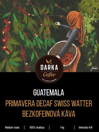 Guatemala Primavera Decaf Swiss Watter - bezkofeinová káva, balení 1 kg