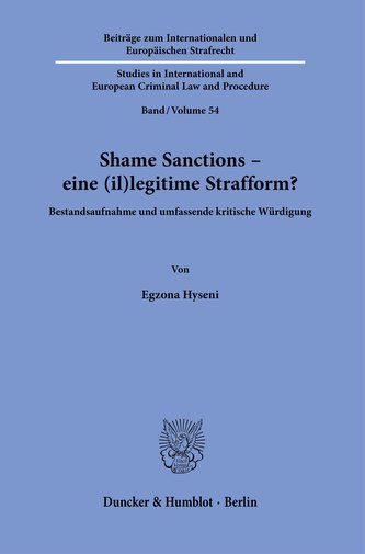 Shame Sanctions - eine (il)legitime Strafform?