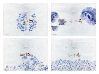 Teczka na zatrzask M A4 PP druk Lux kwiaty