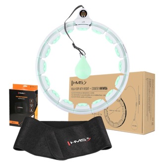 SET HHW06 + BR163 ZELENÁ MASÁŽNÍ HULA HOOP OBRUČ SE ZÁVAŽÍM A POČÍTADLEM HMS
