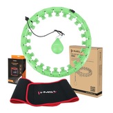 SET HHW01 + BR163 ZELENÁ MASÁŽNÍ HULA HOOP OBRUČ SE ZÁVAŽÍM HMS