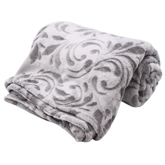 HOME ELEMENTS Deka 150 x 200 cm, 220 GSM, Světle šedá se vzorem