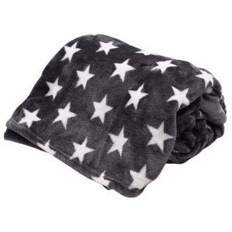 HOME ELEMENTS Deka 150 x 200 cm, 220 GSM, Šedá s bílými hvězdičkami