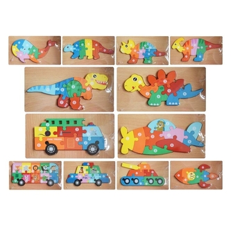 Drevené náučné puzzle