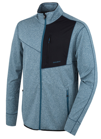 Pánská mikina na zip Ane M dk. turquoise - XXXL